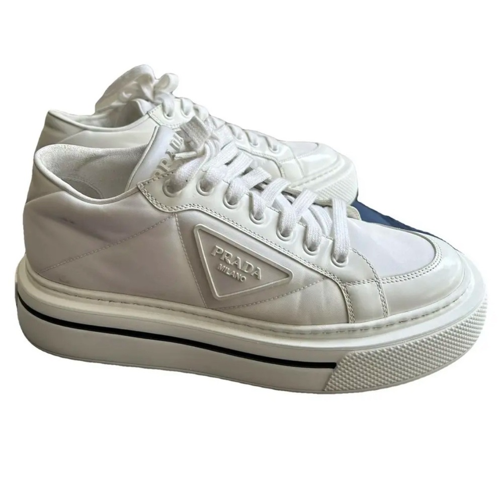 Prada Platform White Logo Sneakers
